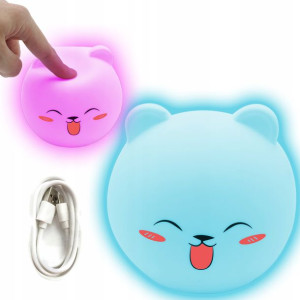 Silikonowa lampka nocna LED RGB MIŚ