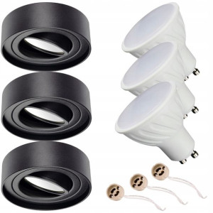 3x OPRAWA PODTYNKOWA RUCHOMA + GU10 10W Neutralna