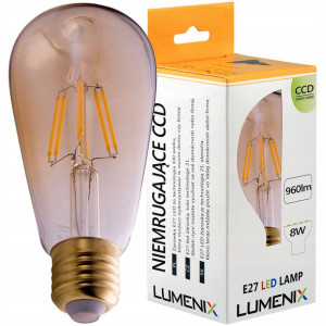 Żarówka Led E27 960lm 8w Filameny Łza Smoke Ciepła