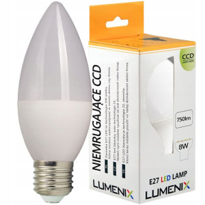 Żarówka LED E27 750lm 8W ŚWIECZKA CIEPŁA