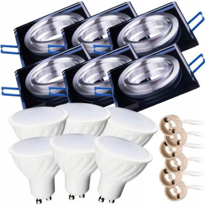 6x oprawa ruchoma kwadratowa GU10 8W neutralna