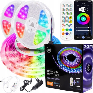 Taśma LED RGB kolorowa 20m + pilot Aplikacja WiFi