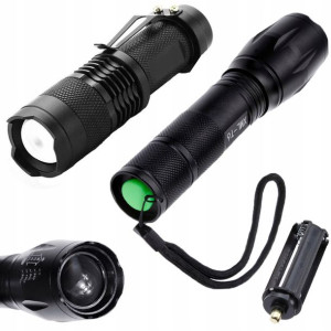 Latarka Taktyczna Zoom Akumlator + Mini Latarka