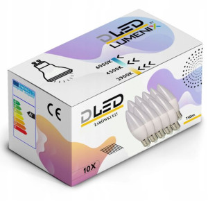 10x Żarówka LED E27 750lm 8W ŚWIECZKA CIEPŁA
