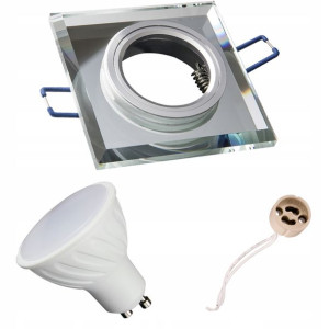 Oprawa kwadratowa lustrzana GU10 LED 5W zimna