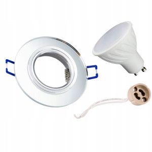 oprawa okrągła lustrzana + GU10 10W CCD ciepła