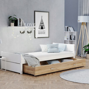 Łóżko młodzieżowe 90x200 szuflada materac TYMON