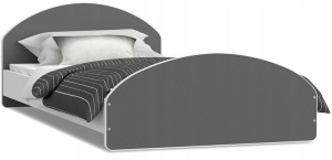 Łóżko młodzieżowe 200x90 szary + materac CROSS