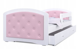 Łóżko tapicerowane 160x80 szuflada + materac MEGI