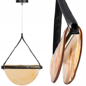 Lampa Wisząca Nowoczesna LED Szklana Złota Pasek