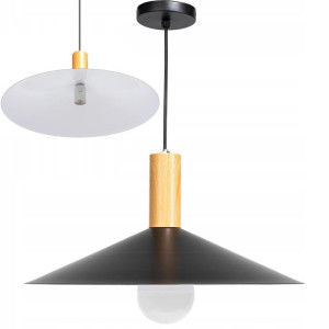 Lampa Wisząca Sufitowa E27 Czarna Mała Metalowa