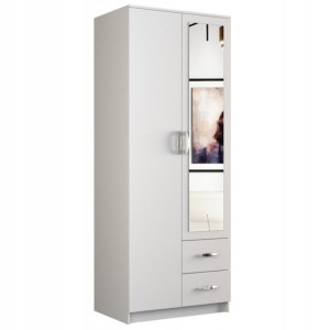 Szafa Roma Biała 80cm Lustro Drzwi Szuflady Top