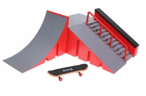 Zestaw Fingerboard Rampa Skatepark + Deskorolka