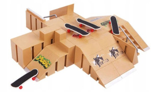 Zestaw Fingerboard Rampa Skatepark + 4 Deskorolki