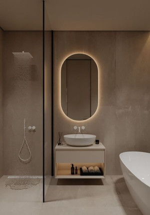 Śliczne Lustro Owalne Podswieleniem Led 120x40