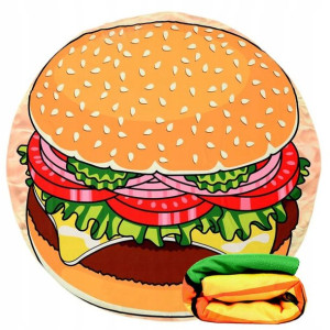Duży Ręcznik Plażowy Szybkoschnący 150 Hamburger