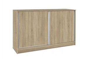 Przesuwna Pojemna Komoda Do Salonu Pokoju Biura Mini 150 Cm Dąb Sonoma