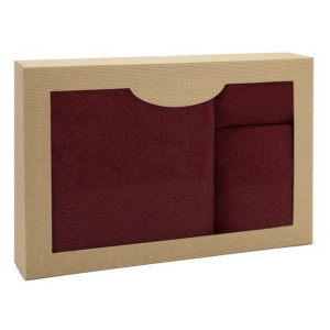 Ręcznik D Bawełna 100% Solano Bordo 30x50+50x90+70x140 kpl.