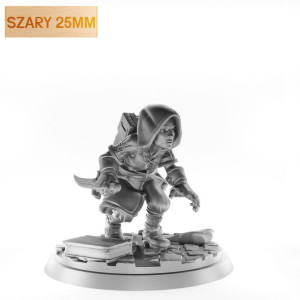 Figurka Rpg - Seria Humanoidy - Niziołek Łotrzyk A - Szary 25 Mm