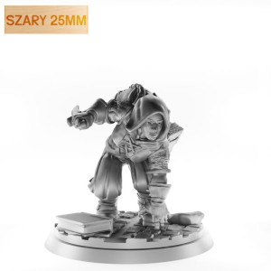Figurka Rpg - Seria Humanoidy - Krasnolud Łotrzyk A - Szary 25 Mm
