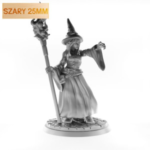Figurka Rpg - Seria Humanoidy - Człowiek Czarodziejka B - Szary 25 Mm