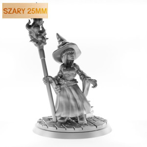 Figurka Rpg - Seria Humanoidy - Niziołek Czarodziejka A - Szary 25 Mm