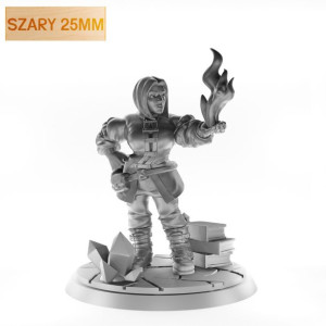 Figurka Rpg - Seria Humanoidy - Krasnolud  Czarodziejka B - Szary 25 Mm