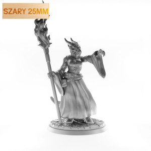 Figurka Rpg - Seria Humanoidy - Drakon Czarodziejka A - Szary 25 Mm