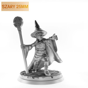 Figurka Rpg - Seria Humanoidy - Niziołek Czarodziej A - Szary 25 Mm
