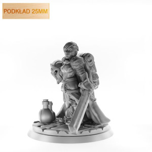 Figurka Rpg - Seria Humanoidy - Niziołek Paladynka A - Podkład 25 Mm