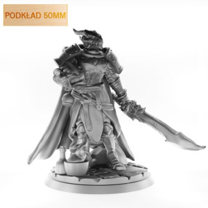 Figurka Rpg - Seria Humanoidy - Drakon Paladynka A - Podkład 50 Mm