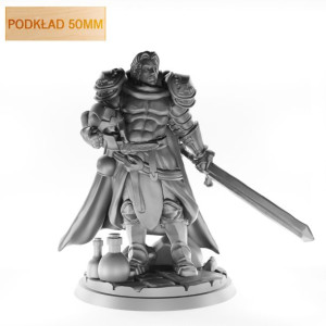 Figurka Rpg - Seria Humanoidy - Człowiek Paladyn A - Podkład 50 Mm