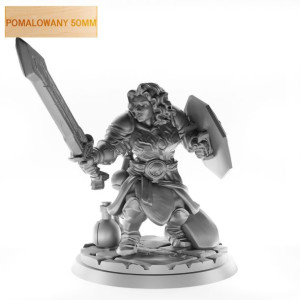 Figurka Rpg - Seria Humanoidy - Krasnolud Paladynka B - Pomalowany 50 Mm