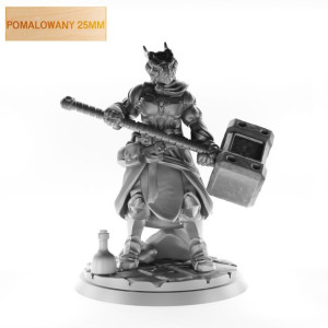 Figurka Rpg - Seria Humanoidy - Drakon Paladynka B - Pomalowany 25 Mm