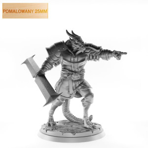 Figurka Rpg - Seria Humanoidy - Drakon Paladyn B - Pomalowany 25 Mm