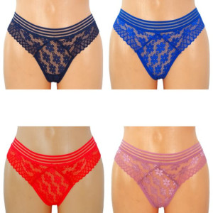4 X Stringi Damskie Mix Kolorów Xl