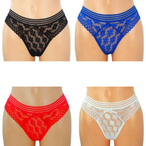 4 X Stringi Damskie Mix Kolorów Xl