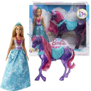 BARBIE Dreamtopia Lalka Księżniczka + Jednorożec
