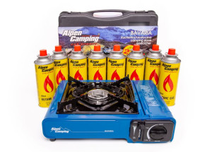 Kuchenka gazowa turystyczna Alpen Camping BAVARIA  8x gaz Dwufunkcyjna