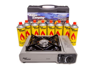 Kuchenka gazowa turystyczna Alpen Camping BAVARIA  8x gaz Dwufunkcyjna