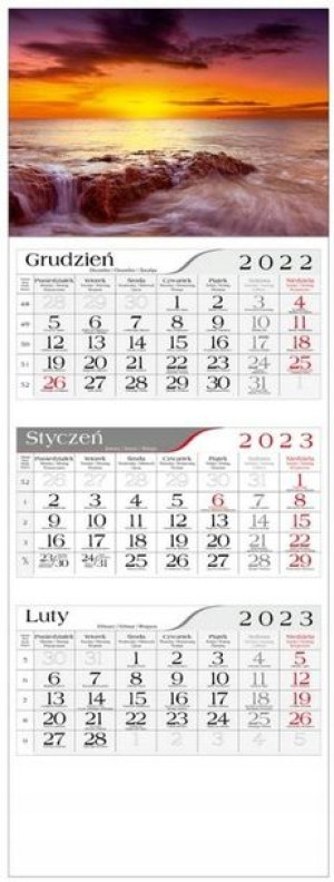 Kalendarz 2023 Ścienny Trójdzielny Morze