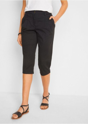 Bonprix Czarne Jeansowe Spodnie Damskie Rybaczki 3/4 Kieszenie 40-42 934615