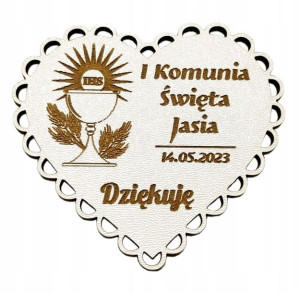 Podziękowania gości Komunia Komunii serce magnes