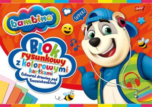 Blok rysunkowy z kolorowymi kartkami bambino