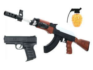 Karabin Ak47 Pistolet Glock Zestaw 800 Kul Gratis