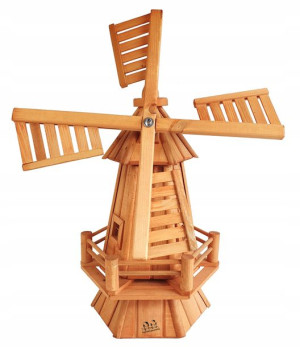 Wiatrak Ogrodowy Z Drewna Figura Ruchoma Dekoracja 81 cm Wiele Kolorów