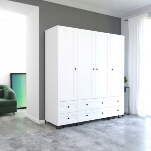 Szafa Alia 200 loft biała nogi metal