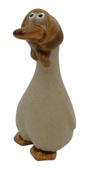 Kaczka figurka ceramiczna śmieszna mała z szalikiem