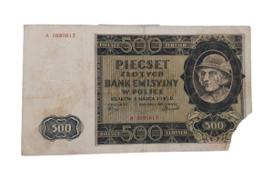 Stary Banknot kolekcjonerski Polska 500 zł 1940