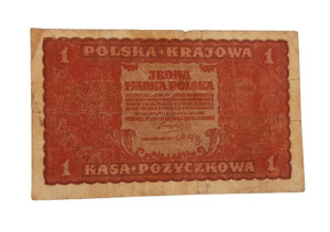 Stary Banknot kolekcjonerski 1 marka Polska 1919